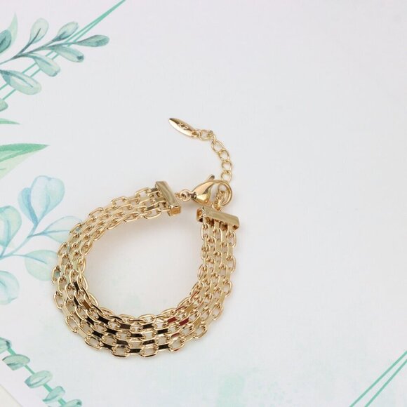 "Rose Gold Plated Multi-Link Chain Bracelet, XPBL0860 - Picture 2 of 12